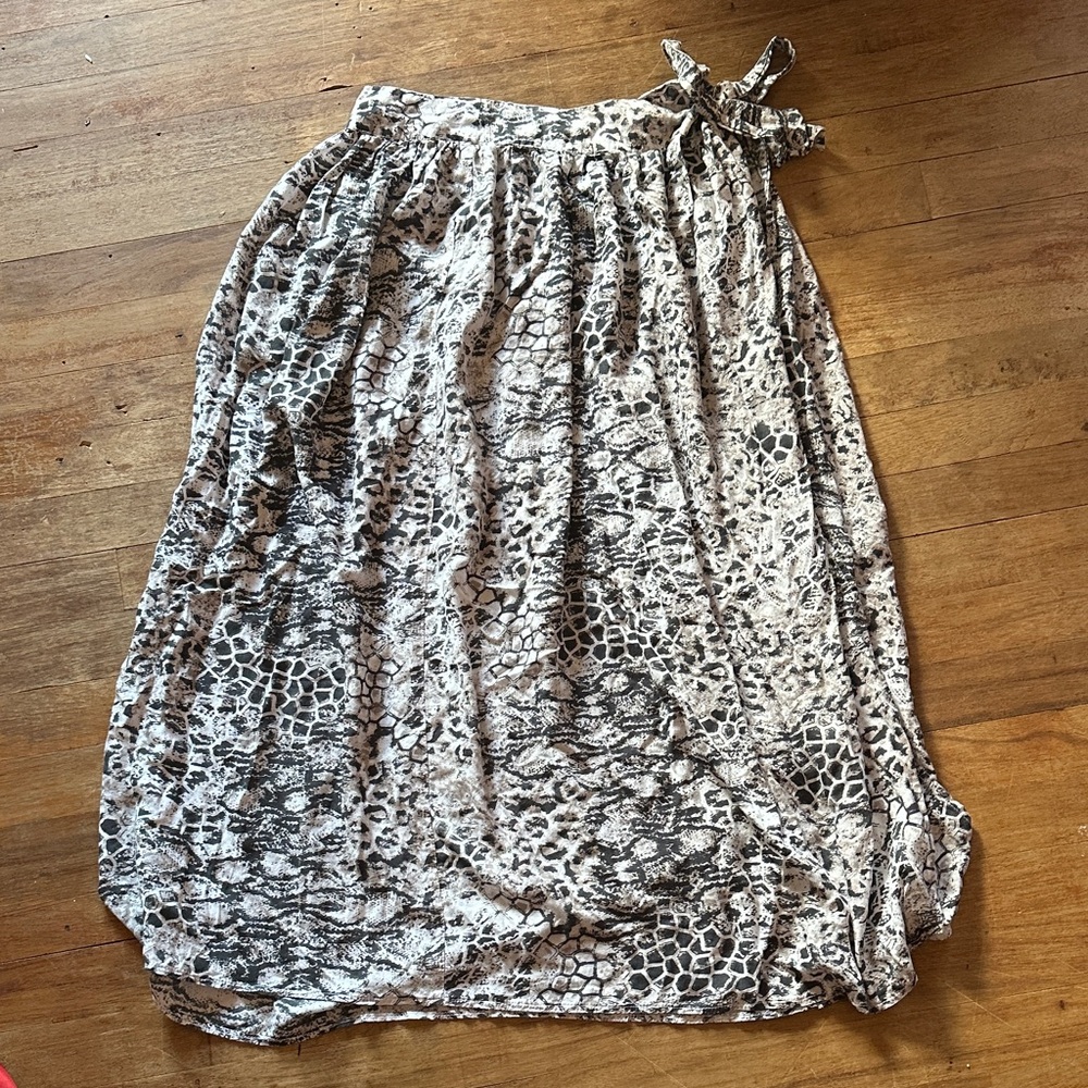 ASOS Black and White Animal Print Swim Coverup Tie Waist - Sz 12